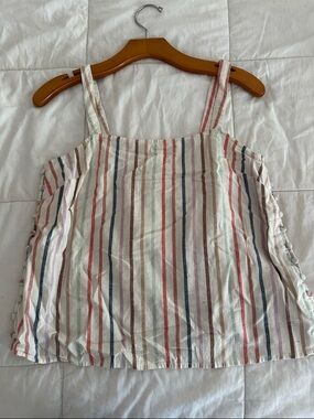 Madewell size S - Striped Multicolor Sleeveless Tank Top with button side detail